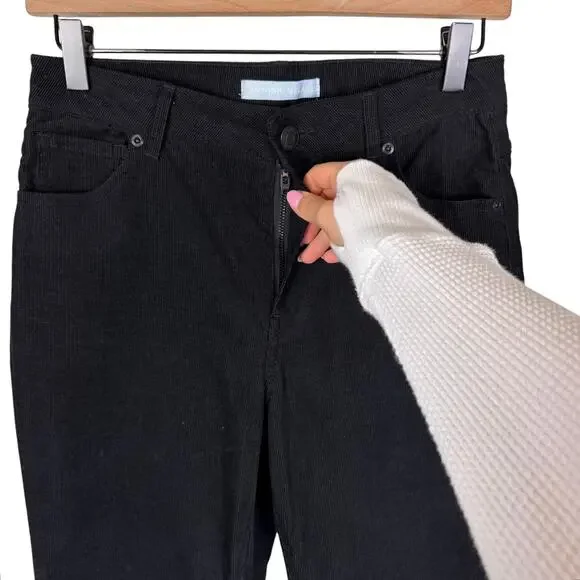 Antonio Melani Aria Black Corduroy Flare Mid Rise Classic Chino Pants - Picture 5 of 7